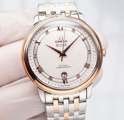 Omega De Ville  39.5mm for men 32.7mm for women 8215 Movement Rose Gold Bezel Couple Watch